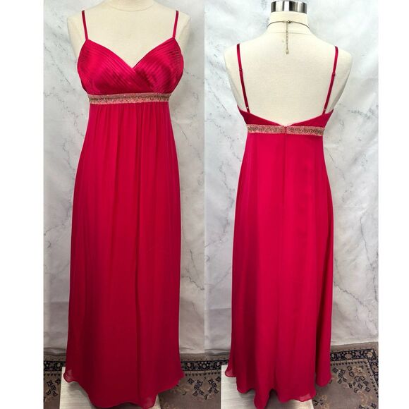 Vintage Papell Y2K 90s 100% Silk Babydoll Prom dress Gown sz 6 Whimsigoth Fairy - Picture 1 of 16